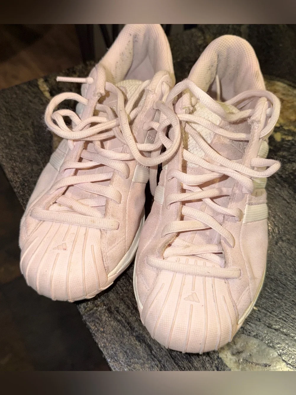 Adidas Superstar Originals Low Icy PINK Leather Sneaker Shoe Womens 8.5 USA Used